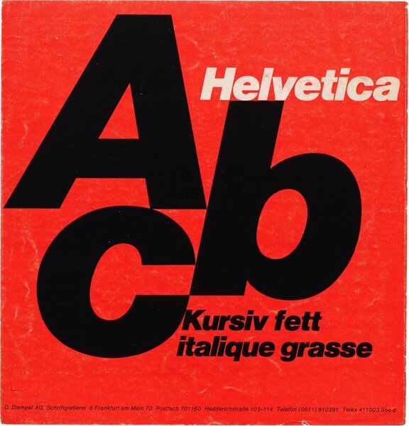 Helvetica Kursiv Fett Italique Grasse