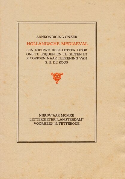 Aankondiging onzer Hollandsche Mediaeval