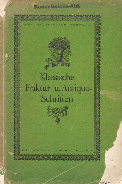 Klassische Fraktur- & Antiquaschriften des sechzehnten bis achtzehnten Jahrhunderts