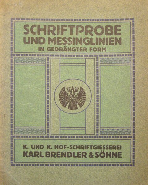 Schriftprobe und Messinglinien in gedrängter Form