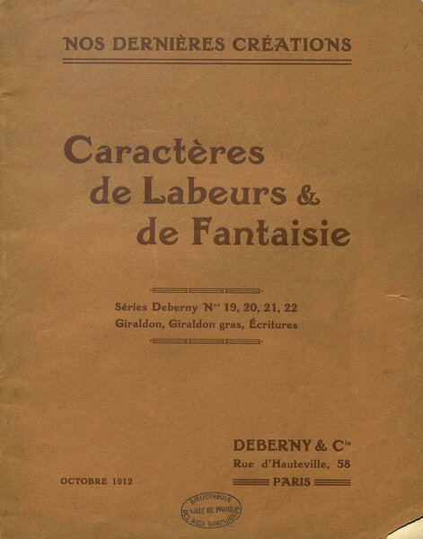 Caractères de labeurs et de fantaisie