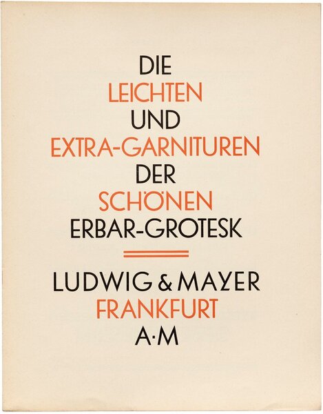 Die Leichten und Extra-Garnituren der Schönen Erbar-Grotesk