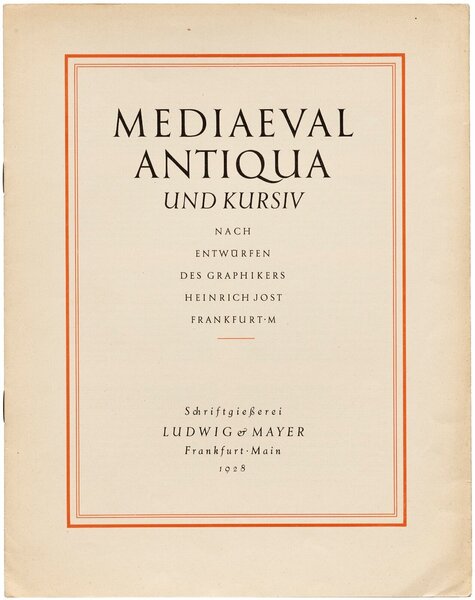 Mediaeval-Antiqua und Kursiv Nach Entwürfen des Graphikers Heinrich Jost
