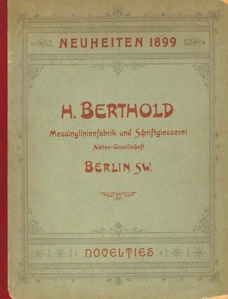 H. Berthold, Neuheiten 1899