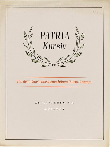 Patria Kursiv: Die dritte Serie der formschönen Patria-Antiqua