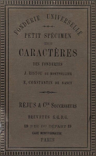 Petit spécimen des caractères de la fonderie Réjus & Cie