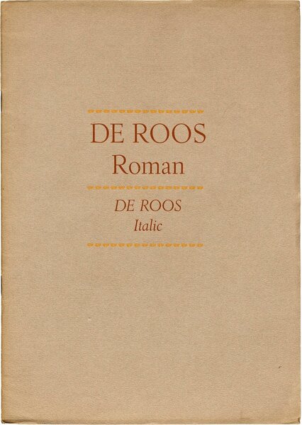 De Roos Roman, De Roos Italic