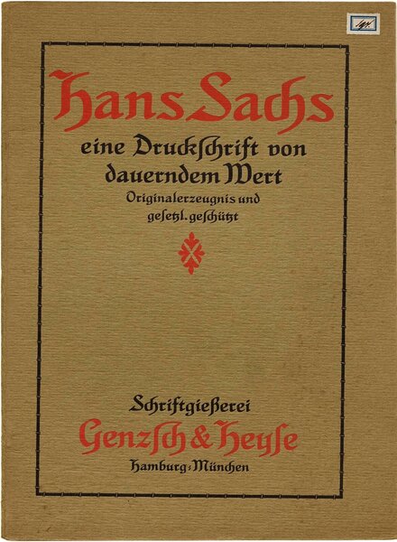 Hans Sachs: eine Druckschrift von dauerndem Wert