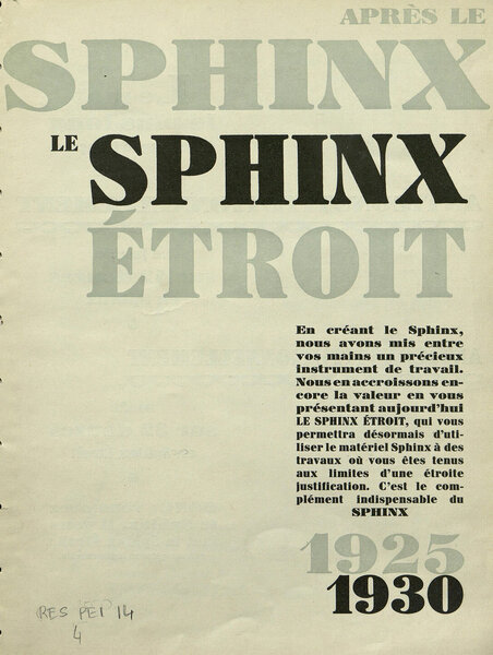Après le Sphinx, le Sphinx étroit