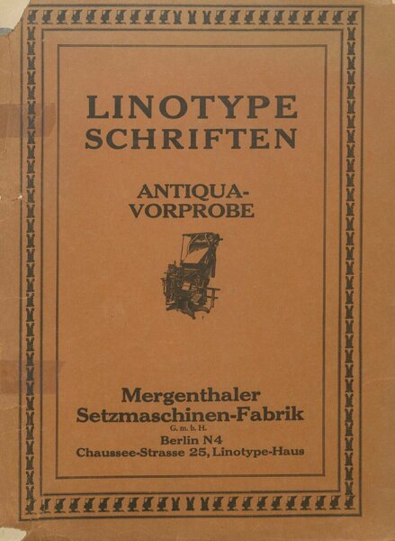 Linotype-Schriften, Antiqua-Vorprobe