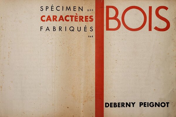 Spécimen des caractères en bois fabriqués par Deberny Peignot