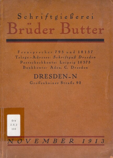 Schriftgießerei Brüder Butter: November 1913