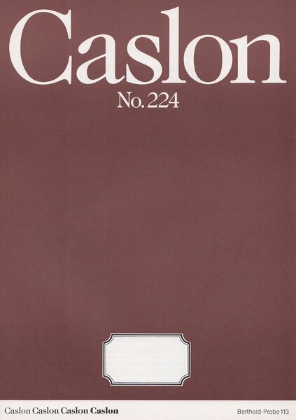 Probe 113: ITC Caslon No. 224