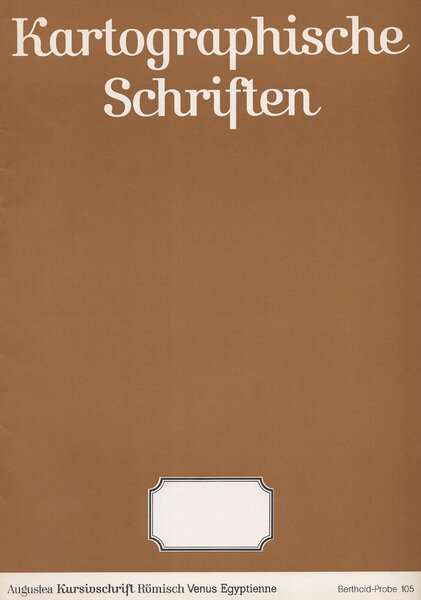 Probe 105: Kartographische Schriften