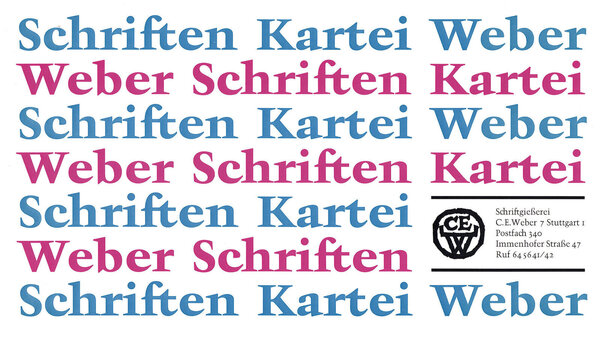Schriften Kartei Weber