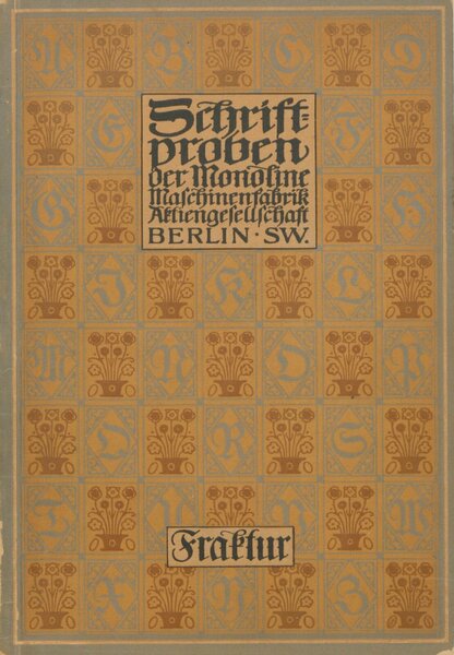 Schriftproben der Monoline Maschinenfabrik AG: Fraktur