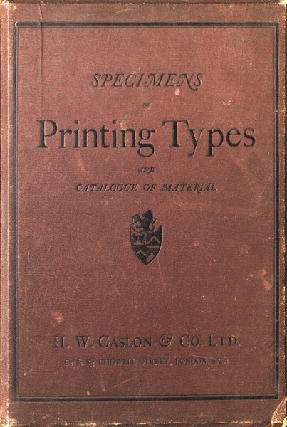 Specimens of Printing Types and Catalogue Materials