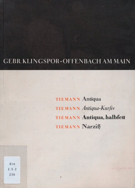 Tiemann Antiqua, Tiemann Antiqua-Kursiv, Tiemann Antiqua, halbfett, Tiemann Narziß