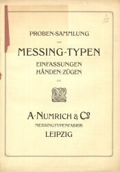 Proben-Sammlung von Messing-Typen, Einfassungen, Händen, Zügen etc.