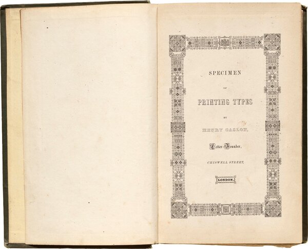 Specimen of Printing Types by Henry Caslon, Letter-Founder