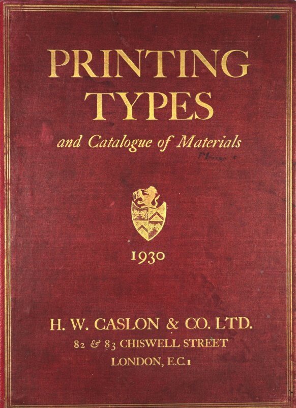 Printing Types and Catalogue of Materials // LLC1520