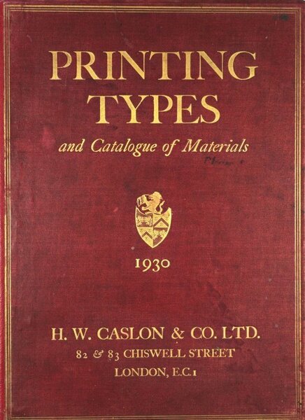 Printing Types and Catalogue of Materials