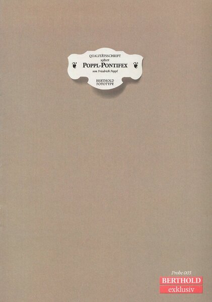 Probe 003: Poppl-Pontifex