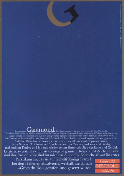 Probe 012: Garamond
