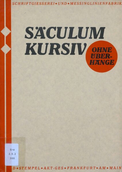 Säculum Kursiv: ohne Überhänge