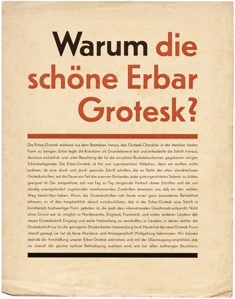 Warum die schöne Erbar Grotesk?
