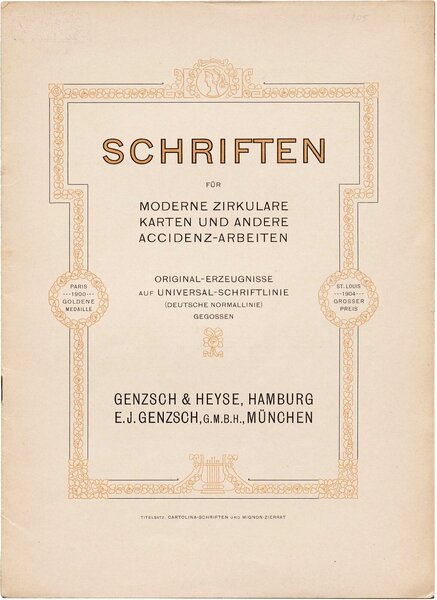 Schriften fur moderne Zirkulare, Karten and andere Accidenz-Arbeiten