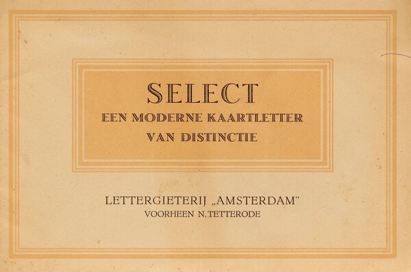 Select: een moderne kaartletter van distinctie
