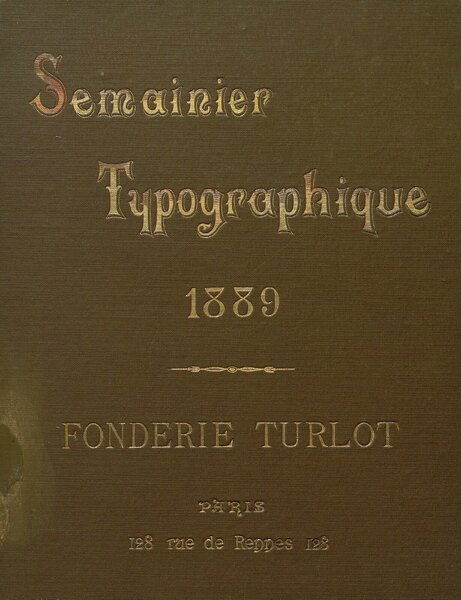 Semainier typographique 1889