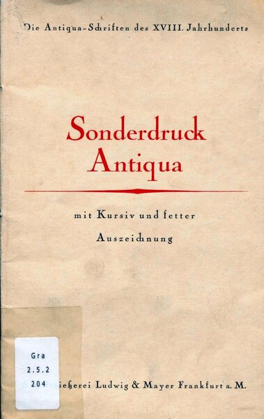 Sonderdruck-Antiqua
