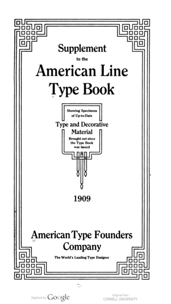 Supplement No. 2 to the American Line Type Book