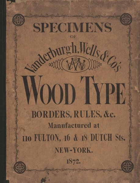 Specimens of Vanderburgh, Wells & Co’s Wood Type, Borders, Rules &c.