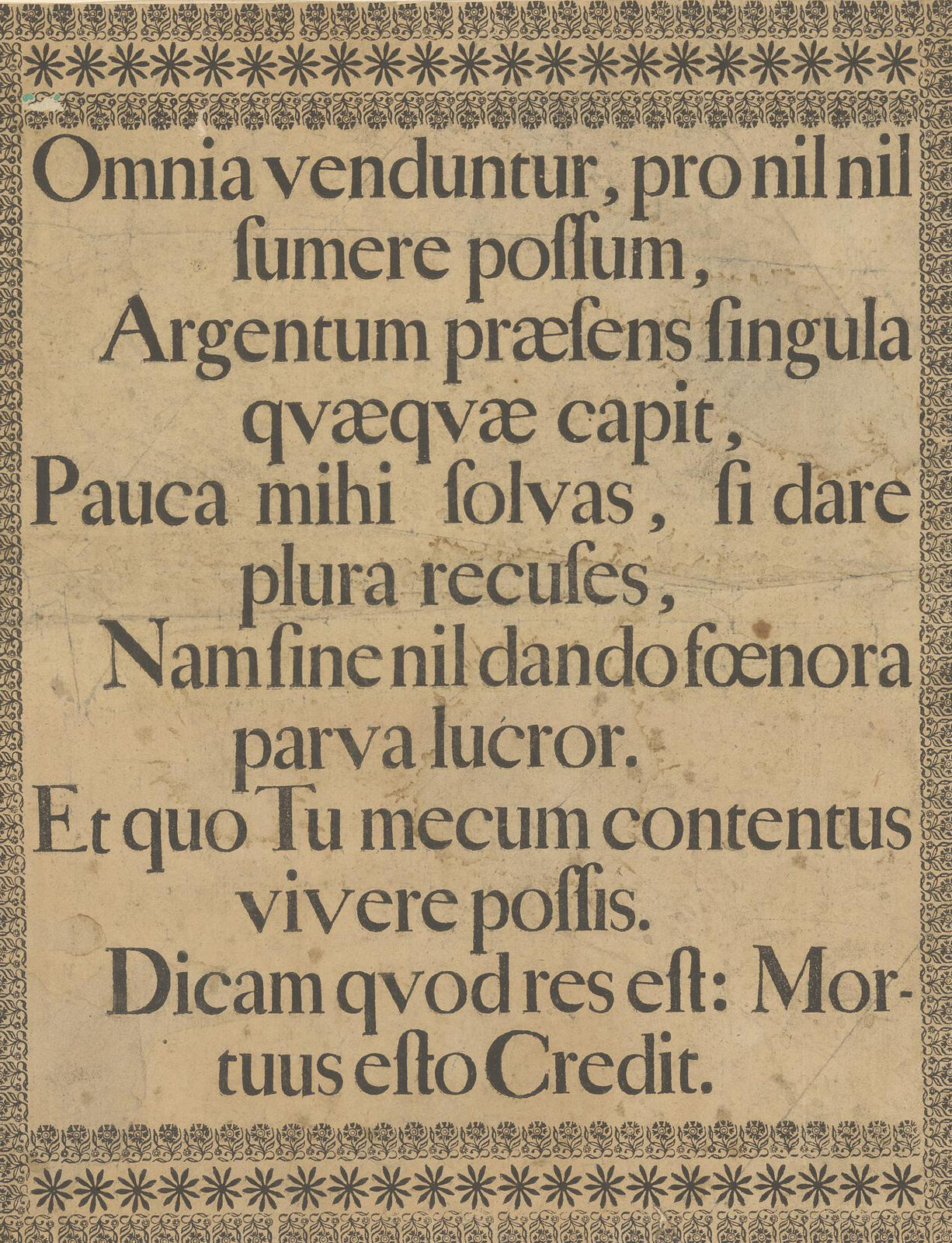 Omnia venduntur, pro nil nil sumere possum // LLC2593