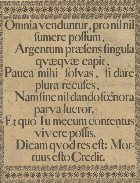 Omnia venduntur, pro nil nil sumere possum