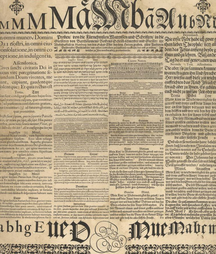 Proben, von die Fürnehmsten Matryssen und Schriften : in die Giesserey von Bartholomeus Voskens // LLC2585