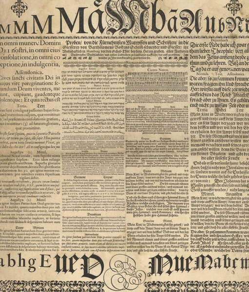 Proben, von die Fürnehmsten Matryssen und Schriften : in die Giesserey von Bartholomeus Voskens
