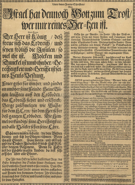 Obgesetzter Schrifften Prob und Abguß, findet man umb die Gebühr zu giessen, theils auch zu verkauffen / bey mir Anthoni Janson, Schrifftgießer in Leipzig