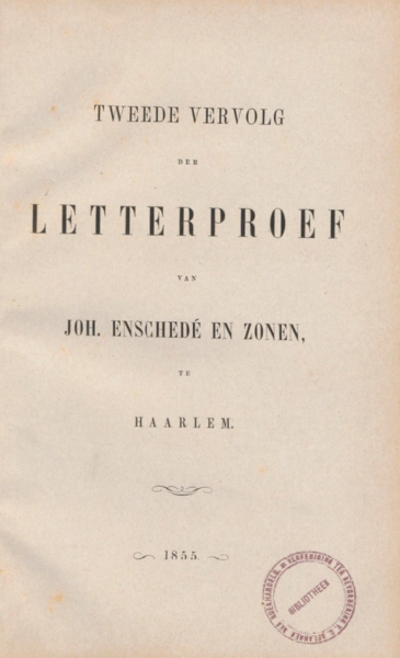 Tweede vervolg der letterproef van Joh. Enschedé en Zonen